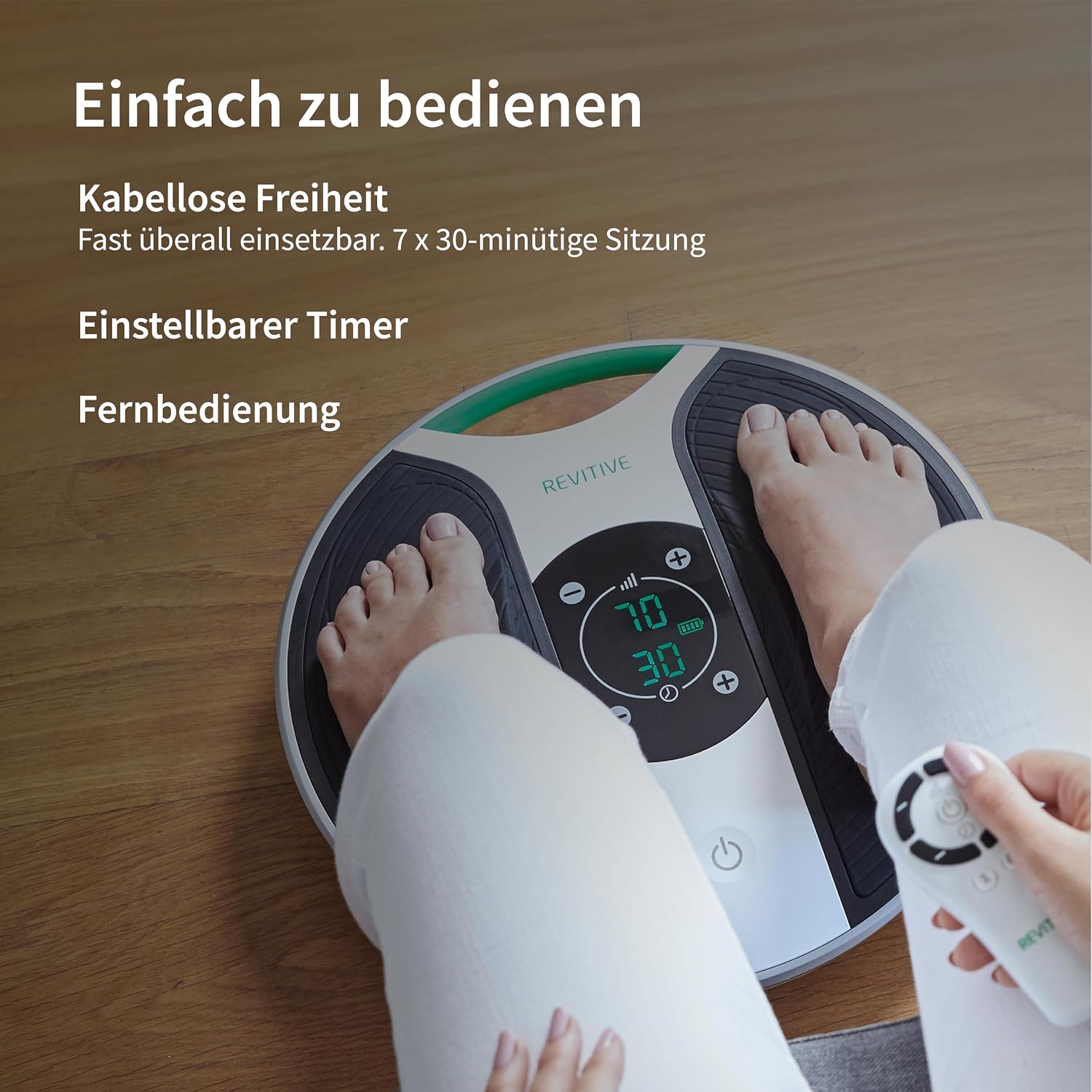 Knie- und Bein Durchblutungsstimulator Medic Plus batteriebetrieben mit NMES Funktion
