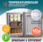 Mini Gefrierschrank 42 L 4 Sterne Tiefkühlschrank -18 °C Energieklasse E mit wechselbarem Türanschlag und Schloss