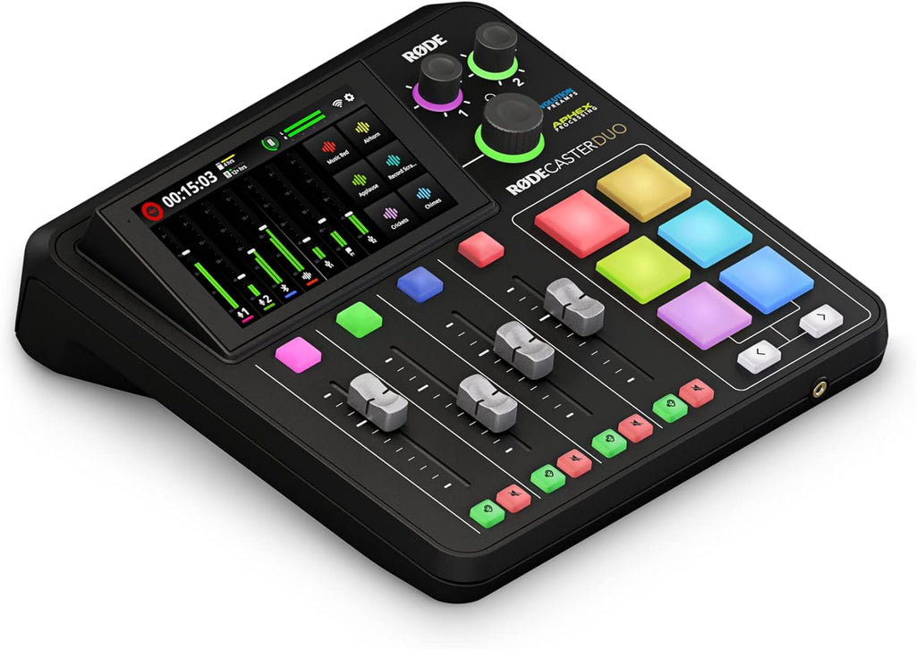 Audio Produktionssystem RØDECaster Duo RC Duo 4-Kanal Mixer mit USB-C Bluetooth Wi-Fi Dual USB und Touchscreen