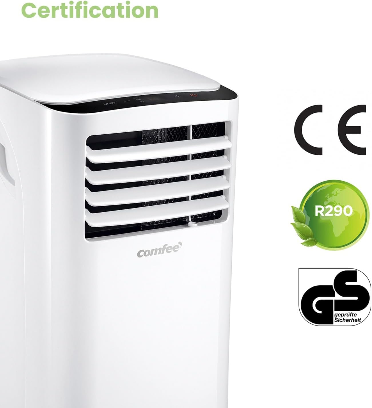 Mobiles Klimagerät 9000 BTU MPPH-09CRN7 3 in 1 Kühlung Entfeuchtung Ventilation 31 qm Raum 63 dB Abluftschlauch