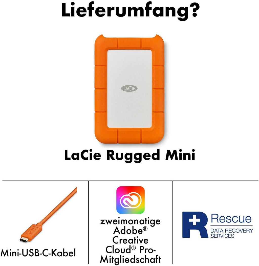 Externe Festplatte 5TB 2,5 Zoll USB 3.0 stoßfest Rugged Mini STJJ5000400 Orange PC Mac kompatibel