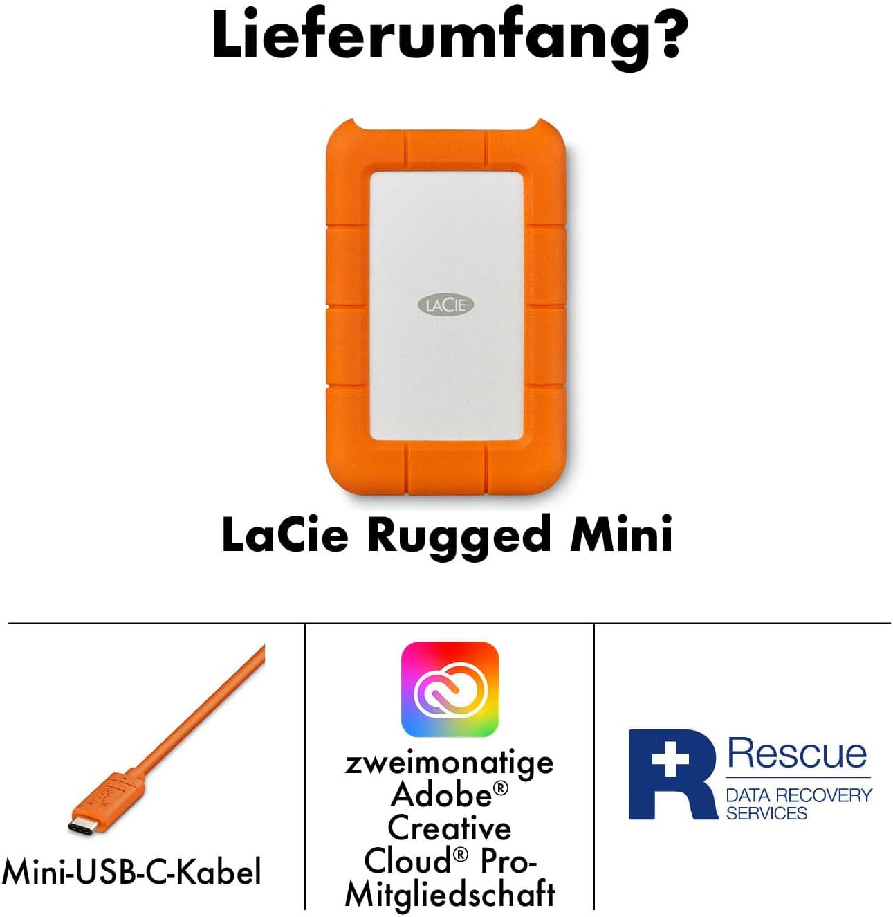 Externe Festplatte 5TB 2,5 Zoll USB 3.0 stoßfest Rugged Mini STJJ5000400 Orange PC Mac kompatibel