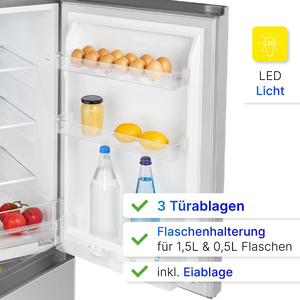 Kühl-Gefrierkombination 175L KG 320.2 143cm Energieklasse E leise 39dB Gefrierfach unten wechselbarer Türanschlag