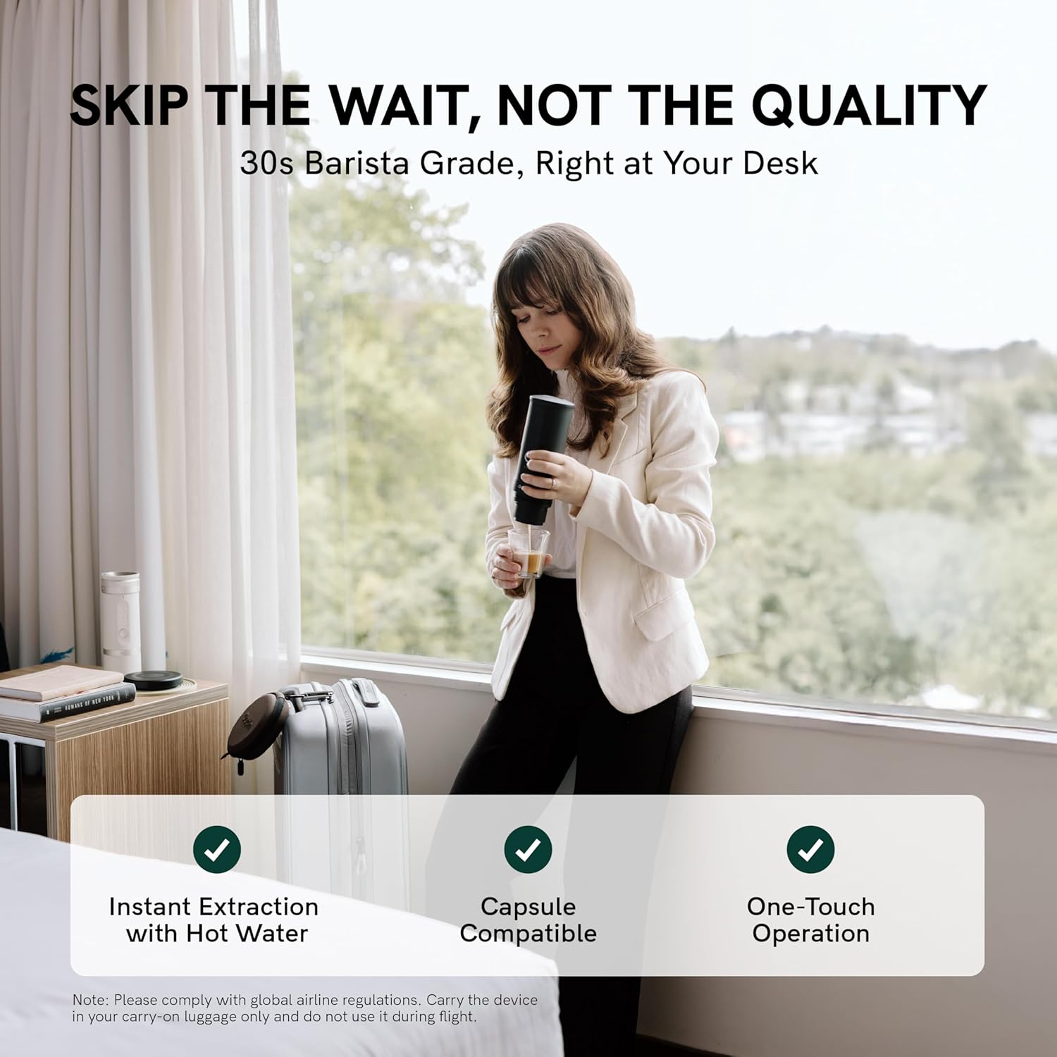Espressomaschine tragbar Nano OTEM-01-SG-UK Akku USB-C Selbsterhitzung 20 Bar 2-in-1 Kapsel gemahlener Kaffee Space Grey