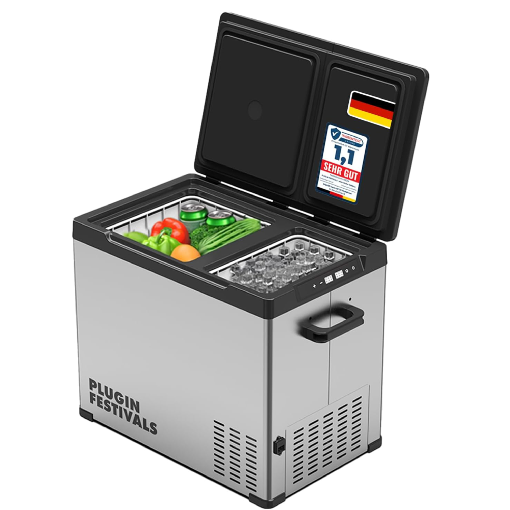 Kompressor Kühlbox 38L Dual Zone Kühl Gefrierbox 12V 230V Auto Camping Icecube Dual 40 bis -20°C