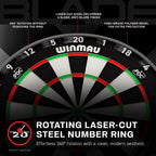 Steeldartscheibe Blade X Pro Core 3061 aus Sisal 48 x 48 cm mit Rota-Lock Montage Flights und Case