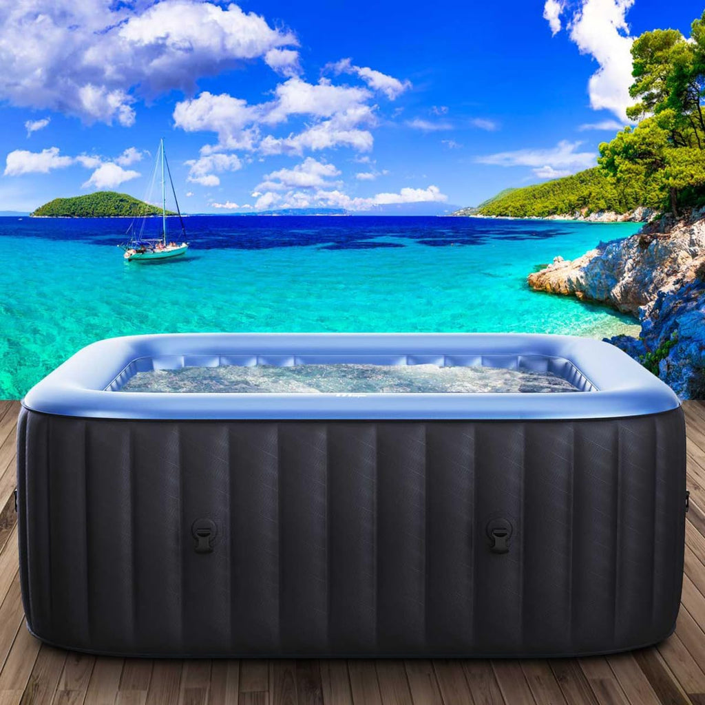 Aufblasbarer Whirlpool 6 Personen 185x185cm Tekapo C-TE062 132 Massagedüsen Spa Pool mit Heizung und Energiespar Timer