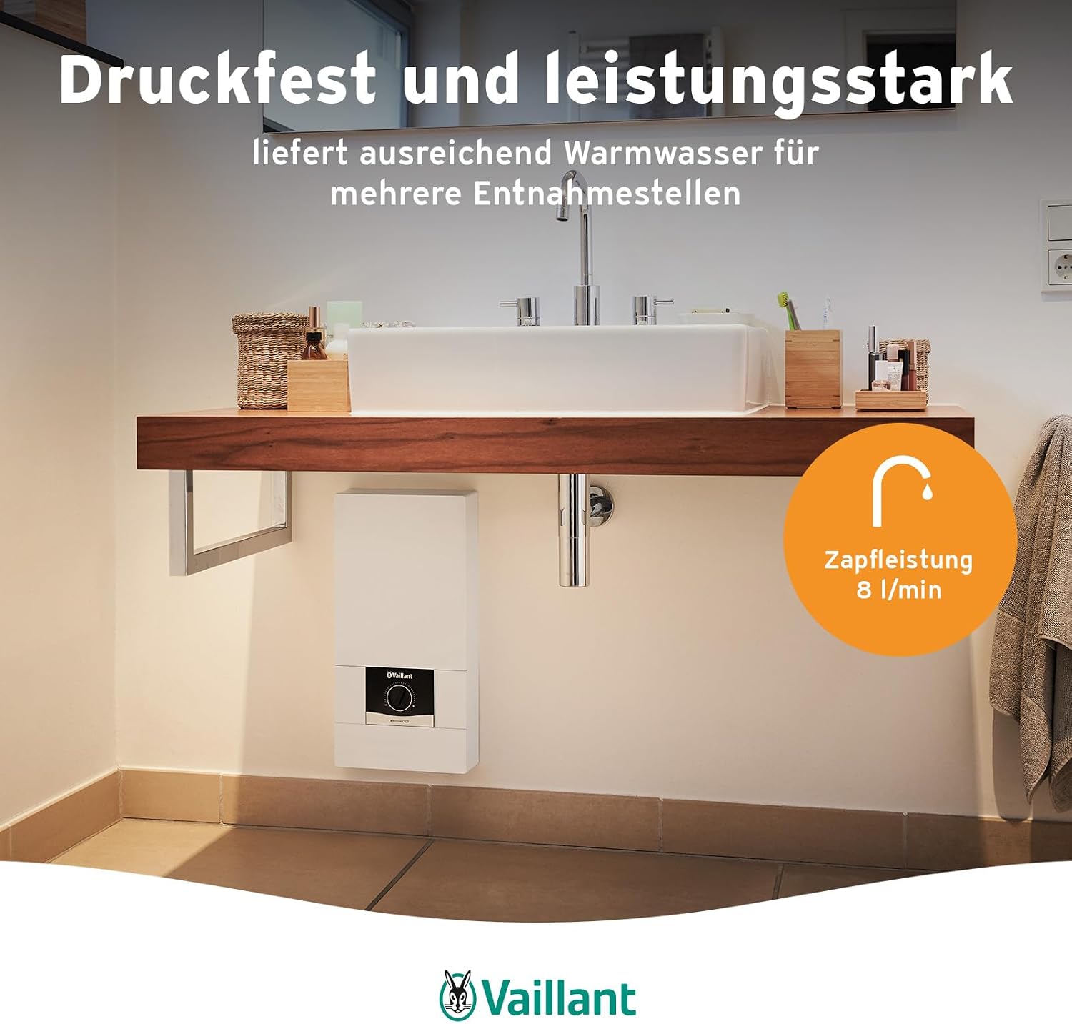 Elektrischer Durchlauferhitzer 21 kW 400 V 8 l/min digitale Temperaturregelung IP25 wandmontiert Modell 0010023778