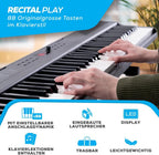 Digitalpiano 88 Tasten RECITALPLAY mit 480 Sounds USB MIDI Ständer Pedal Kopfhörer und Tasche