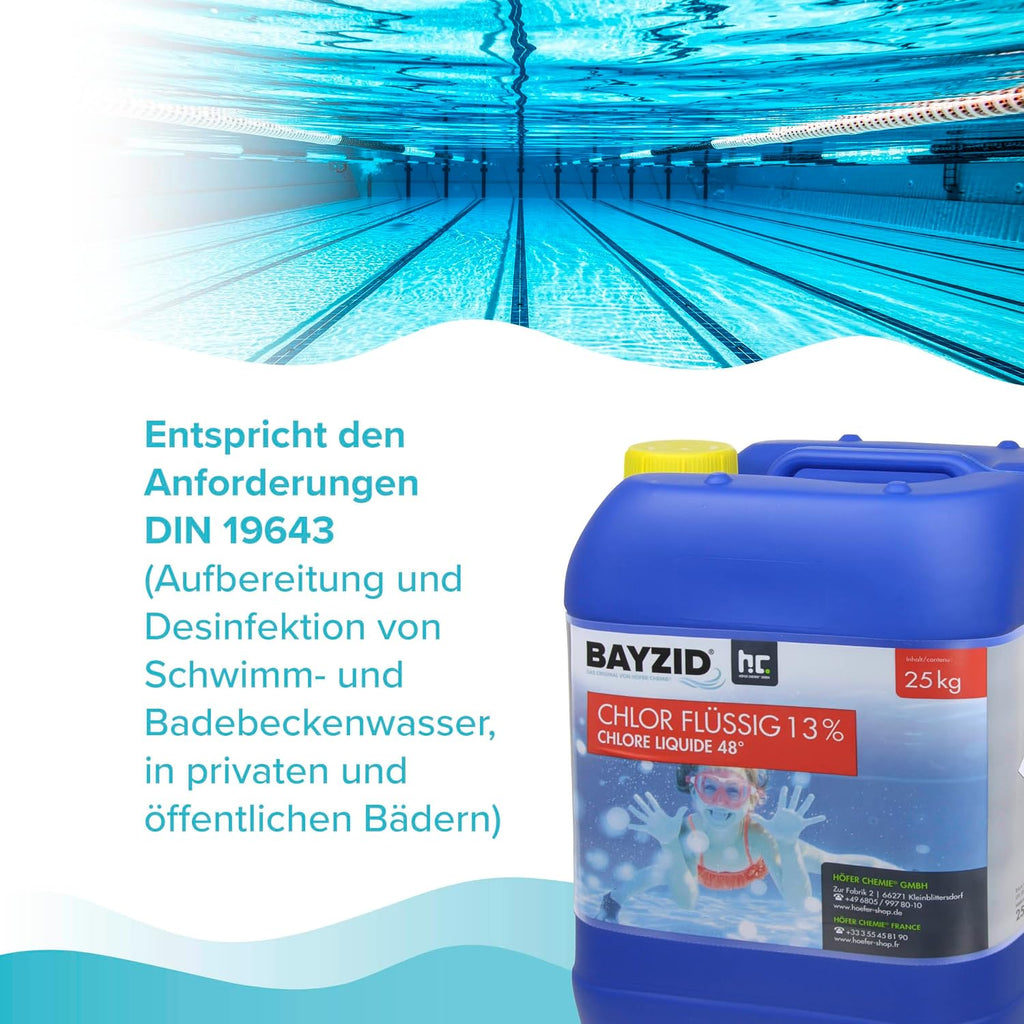 Pool Flüssigchlor SW538-2022 4 x 25 kg mit 13–15 % Aktivchlorgehalt