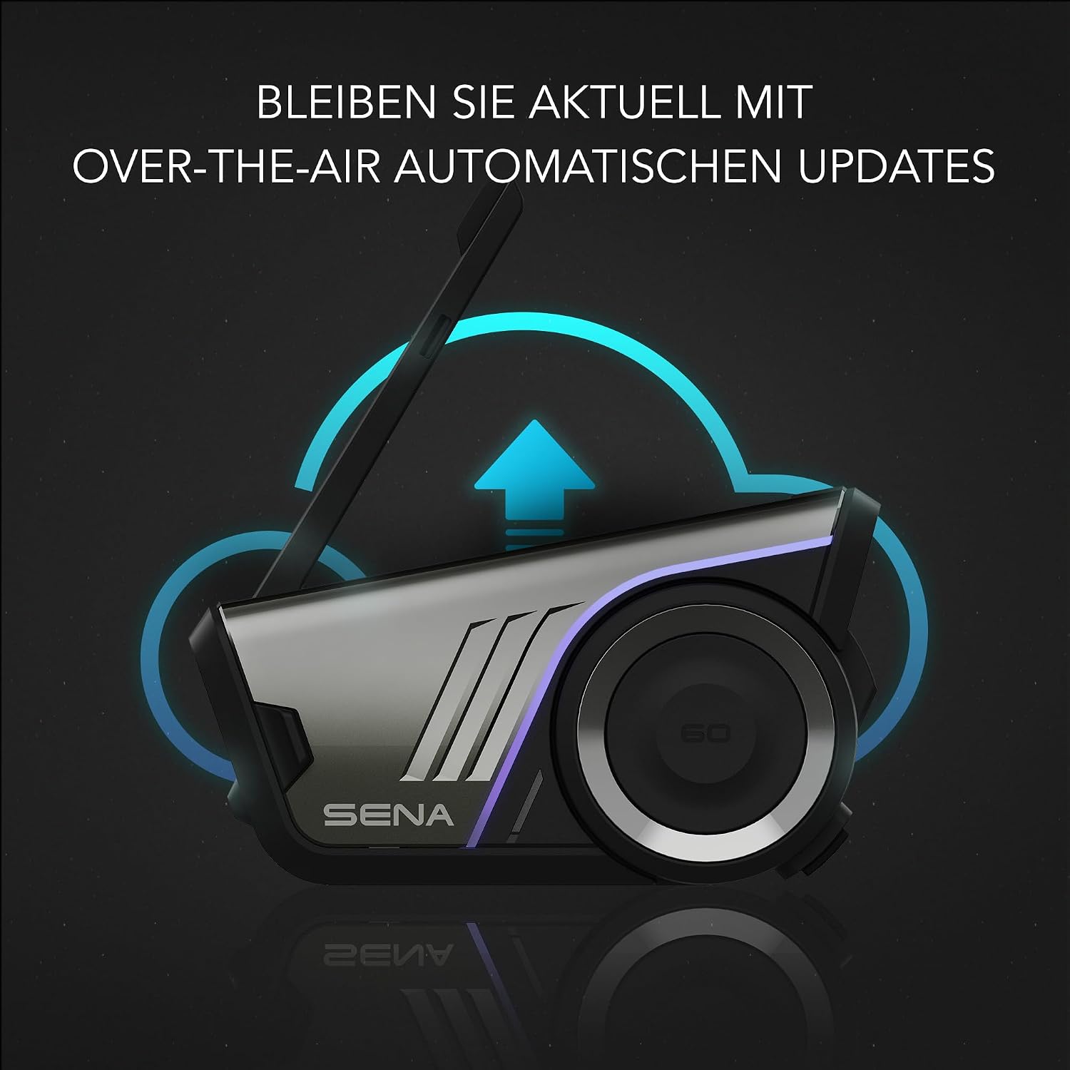 Motorrad Kommunikationssystem 60S mit Mesh 3.0 Bluetooth Intercom IPX7 24 Std Akku und 2 km Reichweite