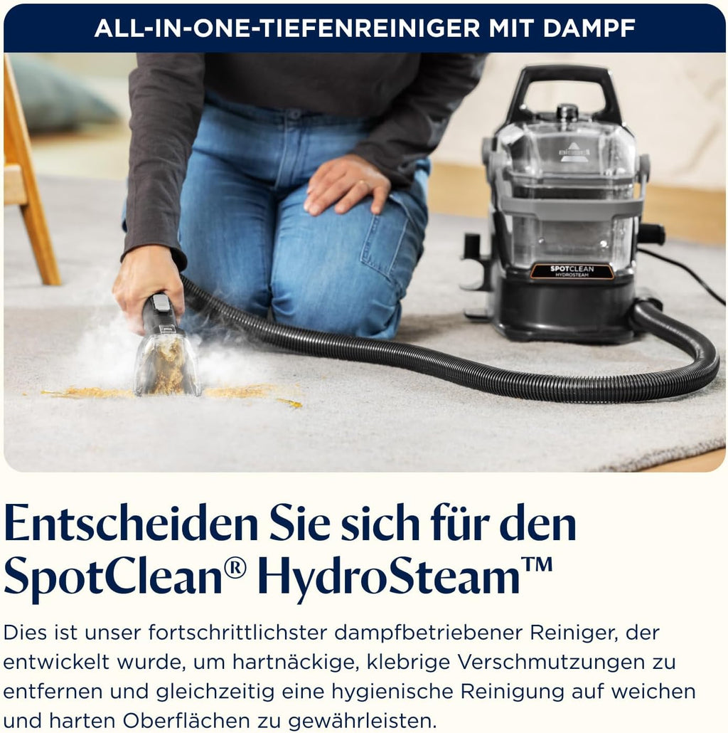 Polster- und Teppichreiniger Nasssauger mit Dampf HydroSteam 1000W Modell 3689N 1,9L Tank für Sofa Auto Teppich