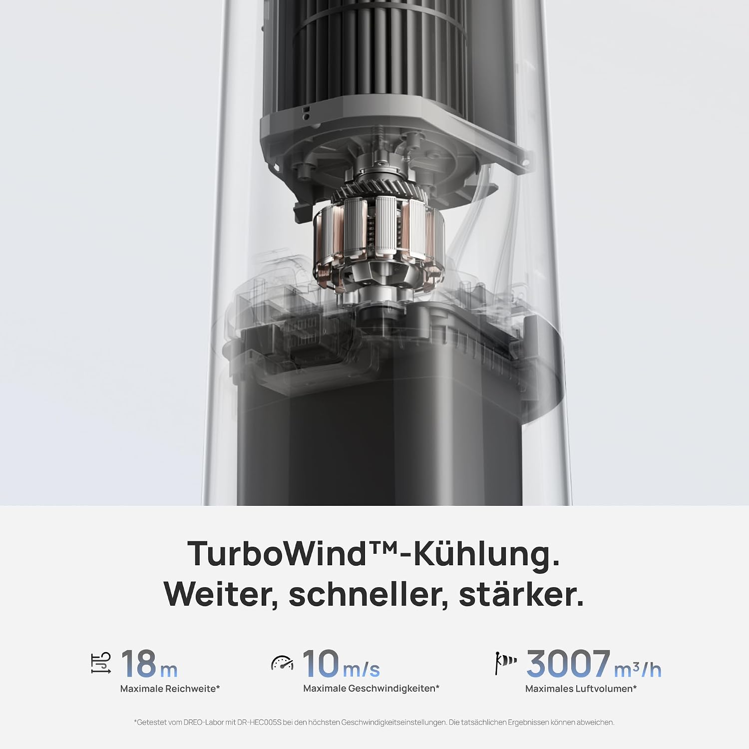 Nebel Turmventilator TurboCool 765S mit Ultraschall WLAN App-Steuerung 6L Tank 90° Oszillation