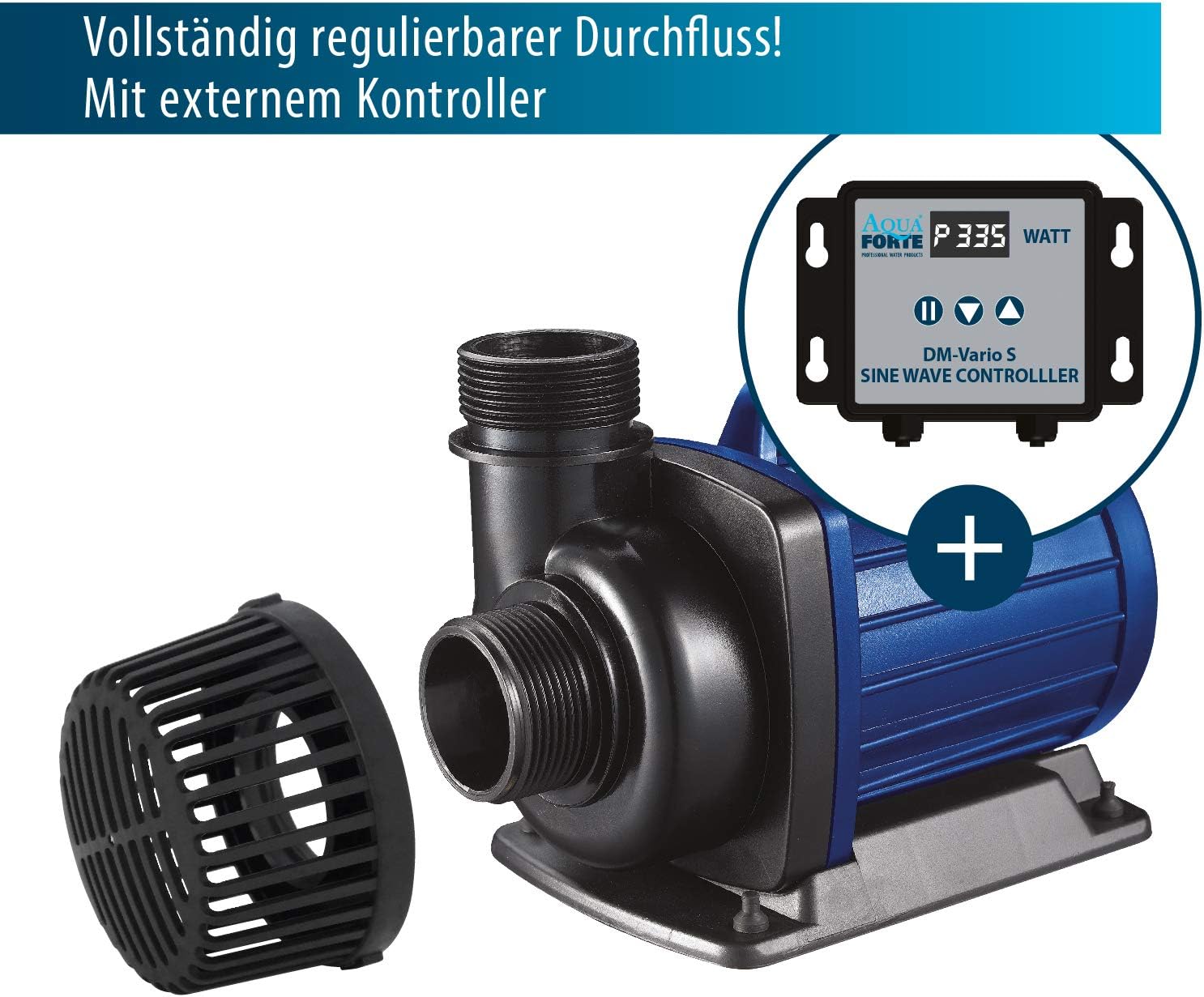 Teichpumpe regelbar DM-22000 Vario S 22000 l/h 7,5 m Förderhöhe 70-200W externer Controller für Teichfilter