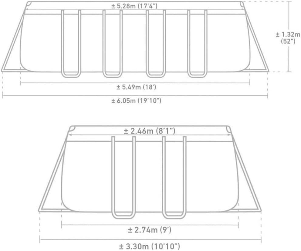 Aufstellpool Rahmenpool rechteckig 549 x 274 x 132 cm Ultra XTR 26356 mit Sandfilterpumpe Leiter Abdeckung