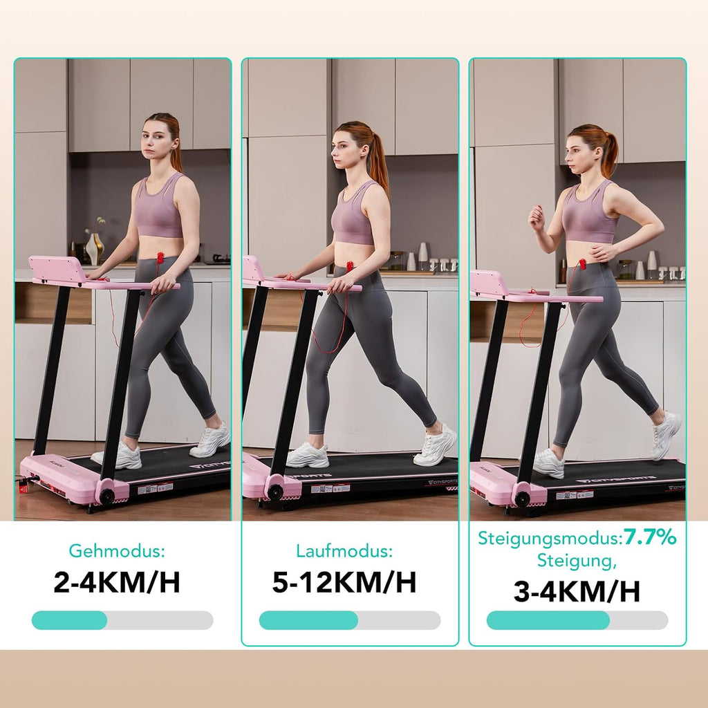 Elektrisches Laufband klappbar CS-WP9 12 km/h 1400 W Walking Pad 110 kg LED Anzeige App Steuerung