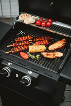 Elektrogrill eCRAVE 2 97116 2 Heizelemente 1300W 2-Zonen Grill Gussrost Grillwagen mit Stauraum Thermometer