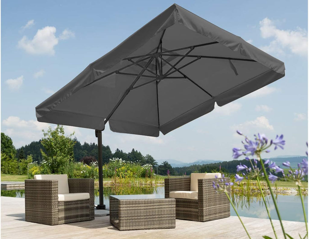 Sonnenschirm 300x300 cm quadratisch mit Alu Stahl Gestell Polyester UV Schutz 50+ anthrazit 782-15
