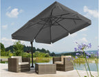 Sonnenschirm 300x300 cm quadratisch mit Alu Stahl Gestell Polyester UV Schutz 50+ anthrazit 782-15