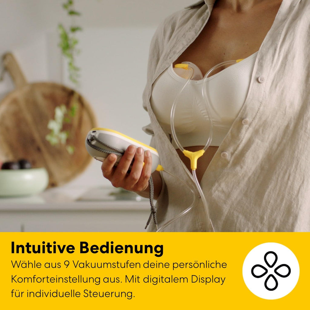 Elektrische Doppelmilchpumpe Freestyle Hands Free App Verbindung tragbar 24 dB Akku betrieben inkl Auffangschalen