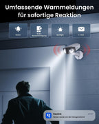 Überwachungskamera Duo 3 PoE 16MP Dual-Objektiv 180° Panorama Außenbereich Bewegungserkennung Personen Fahrzeug Tier 24/7 Aufnahme