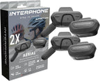 Fahrrad Bluetooth Gegensprechanlage INTERPHOAERIALTP für 2 Fahrer bis 300 m Kommunikation GPS Musik Anrufe wasserdicht Open Ear
