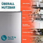 Mini Gefrierschrank 42 L 4 Sterne Tiefkühlschrank -18 °C Energieklasse E mit wechselbarem Türanschlag und Schloss