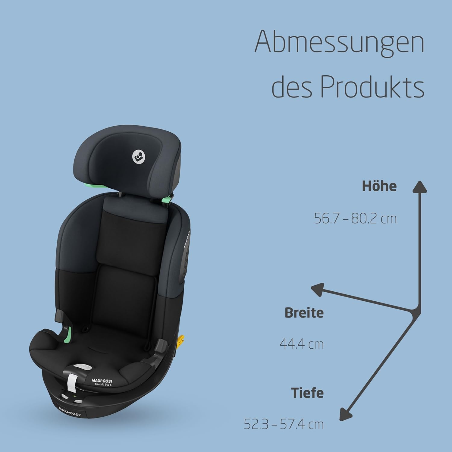 Kindersitz i-Size Titan S ISOFIX Gruppe 1/2/3 76–150 cm 15 Monate bis 12 Jahre 5 Sitzpositionen 5-Punkt-Gurt
