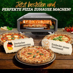 Outdoor Gas Pizzaofen NeroSpin 12 Zoll 6,2 kW 450 °C mit Pizzastein Drehteller Pizzaschaufel Thermometer und Tragetasche
