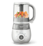 Babynahrungszubereiter 4 in 1 Dampfgarer mit Mixer SCF883/01 400W Dampfgaren Pürieren Auftauen Aufwärmen 1L Weiß