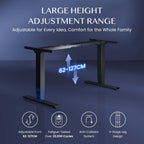 Elektrisch höhenverstellbares Schreibtischgestell EC5 PRO Doppelmotor 160 kg Tragkraft 62-127 cm Memoryfunktion LED Anzeige