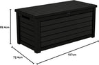 Aufbewahrungsbox 623 L Kissenbox Garten Kunststoff Deckel mit Gasdruckfedern belastbar bis 272 kg wetterfeste Stauraumbox für Outdoor