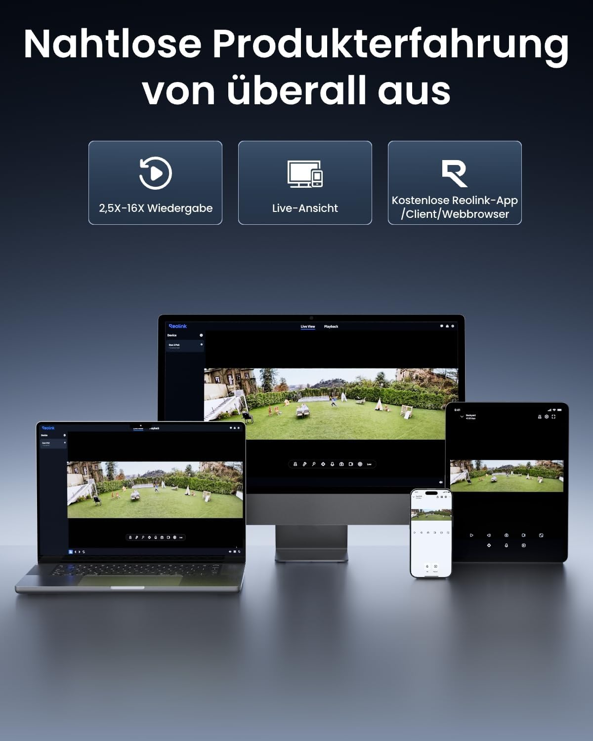 Überwachungskamera Duo 3 PoE 16MP Dual-Objektiv 180° Panorama Außenbereich Bewegungserkennung Personen Fahrzeug Tier 24/7 Aufnahme