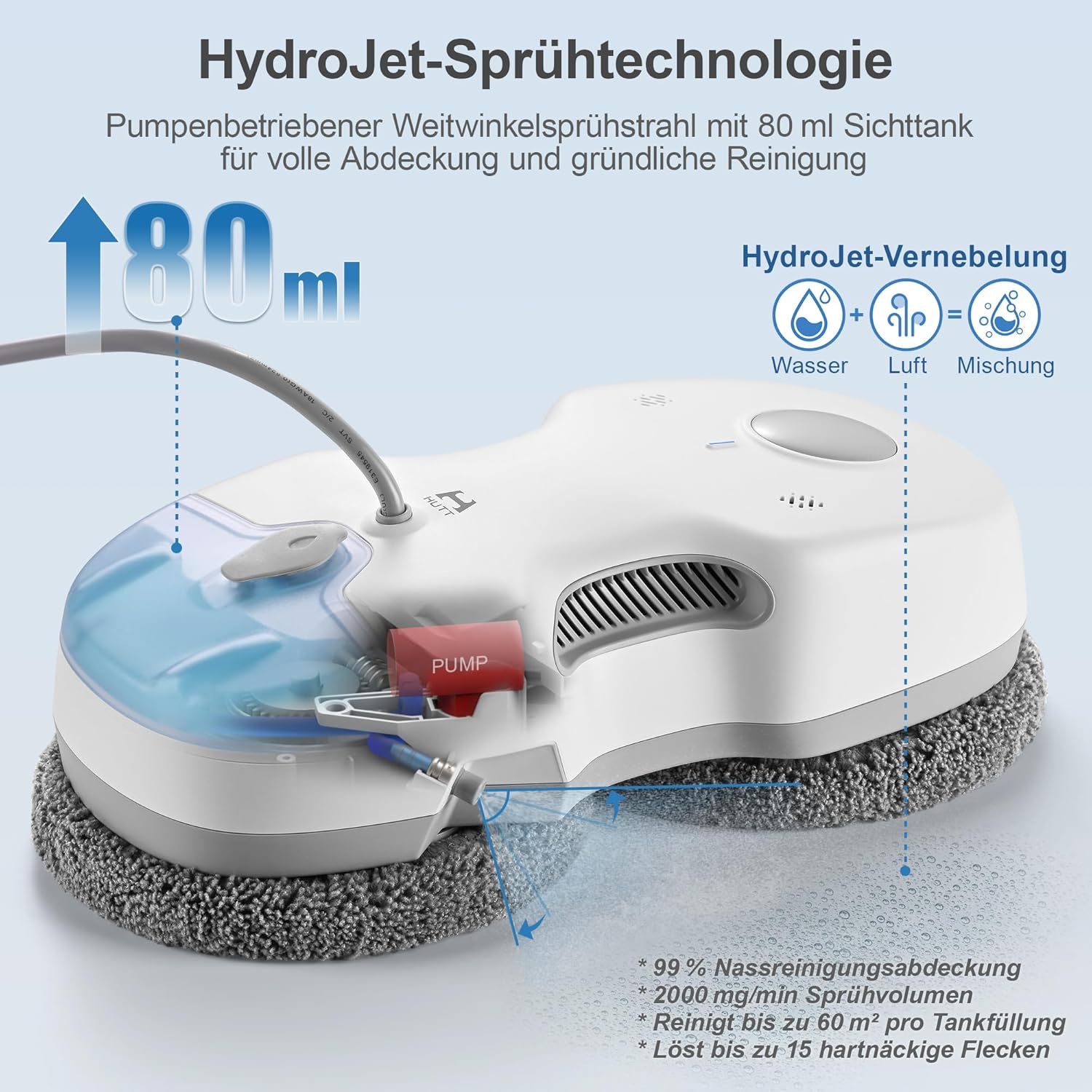 Fensterputzroboter S7+ mit Sprühfunktion 6500 Pa Saugkraft 80 ml Wassertank inklusive 8 Reinigungstücher und Transportkoffer