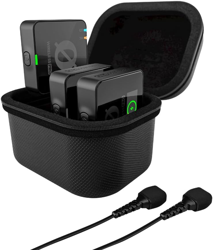 Kabelloses Mikrofon Set WIPRO 2,4 GHz mit 2 Sendern 2 Lavalier-Mikrofonen Timecode 32-Bit Float und Ladecase