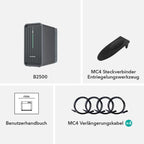 Energiespeicher B2500D für Balkonkraftwerk LiFePO4 Akku 2240Wh 6000 Ladezyklen erweiterbar IP65 MC4-kompatibel