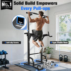 Power Tower Dip-Station Klimmzugstange Heimtraining FB-19YTXS02 Stahlrahmen bis 204 kg Belastbarkeit