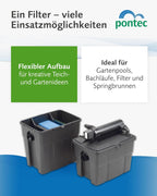 Teichfilterset mit Filterpumpe und Durchlauffilter MultiClear Set 8000 1500 l/h für Garten- und Teichpflege