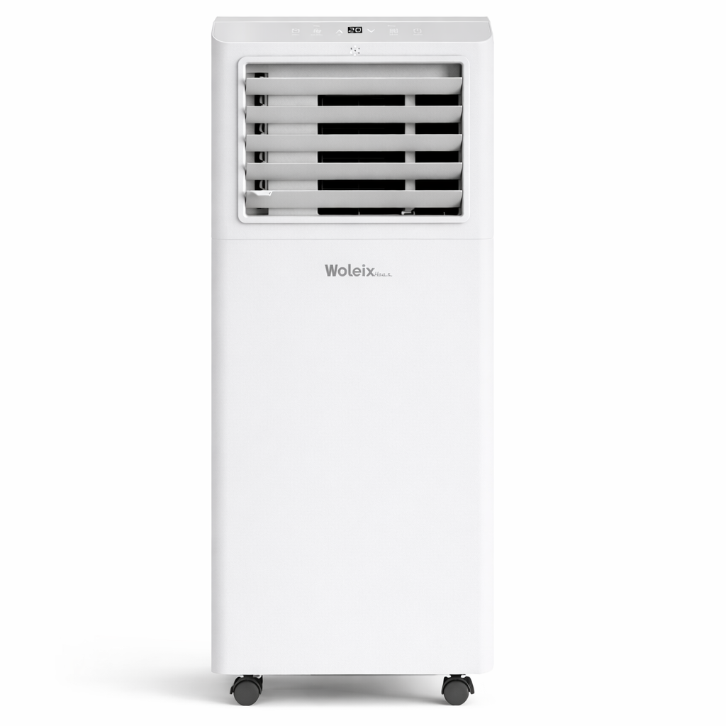 Mobile Klimaanlage mit Abluftschlauch 55 dB 5-in-1 Kühl und Entfeuchtungsfunktion inklusive Fensterabdichtung