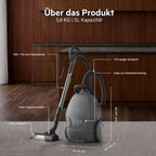 Staubsauger mit Beutel Animal 8000 AB81A2DG 5L HEPA-Filter Auto-Modus 12m Aktionsradius Tierhaardüse LED-Bodendüse