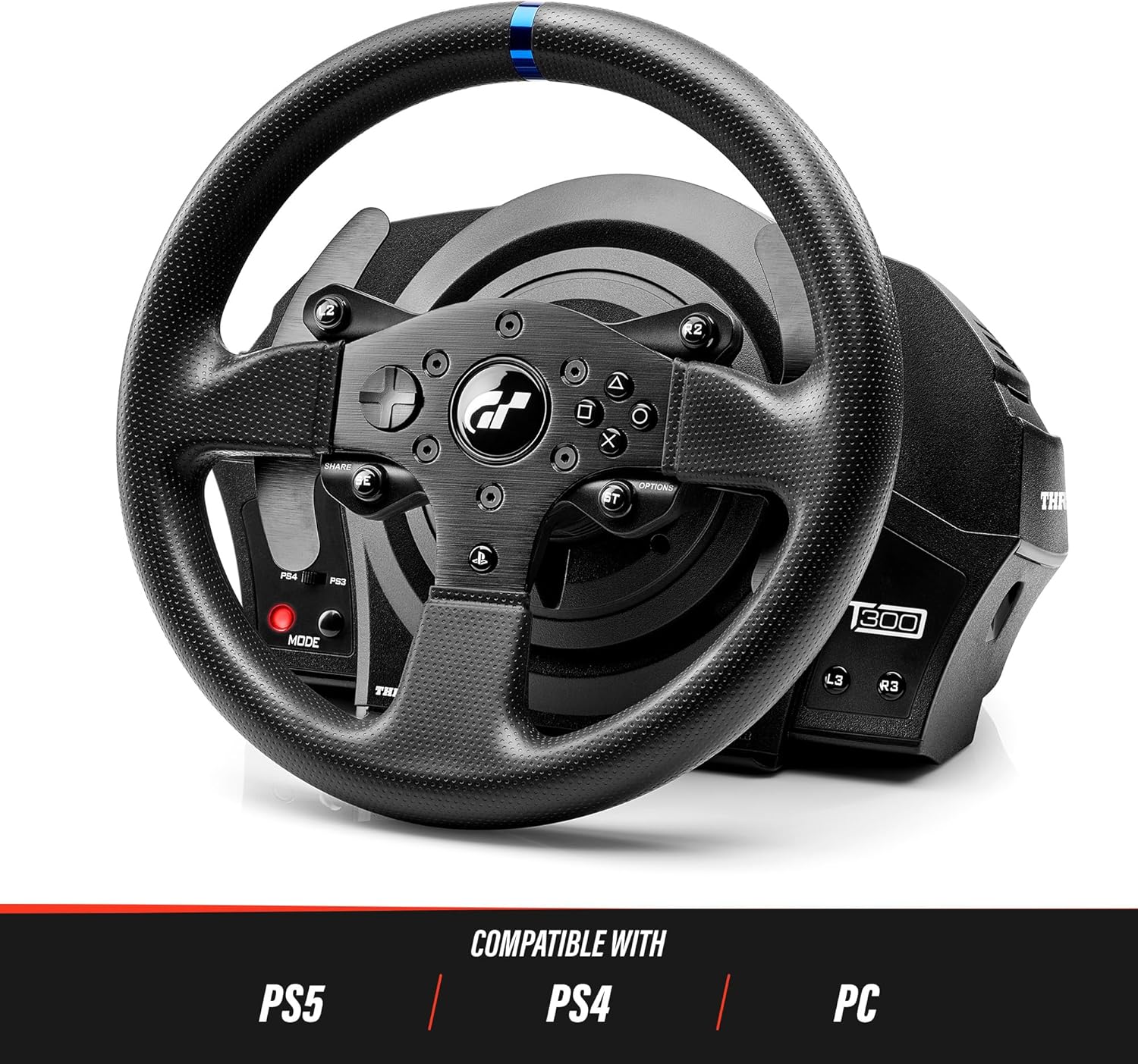 Rennlenkrad mit Force Feedback T300 RS GT 28 cm Lenkrad für PC PS4 PS5 mit 3-Pedal-Set