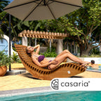 Sonnenliege klappbar Akazienholz 195x60 cm wetterfest 160 kg belastbar ergonomisch Gartenliege Relaxliege 2 Stück