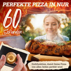 Outdoor Gas Pizzaofen NeroSpin 12 Zoll 6,2 kW 450 °C mit Pizzastein Drehteller Pizzaschaufel Thermometer und Tragetasche