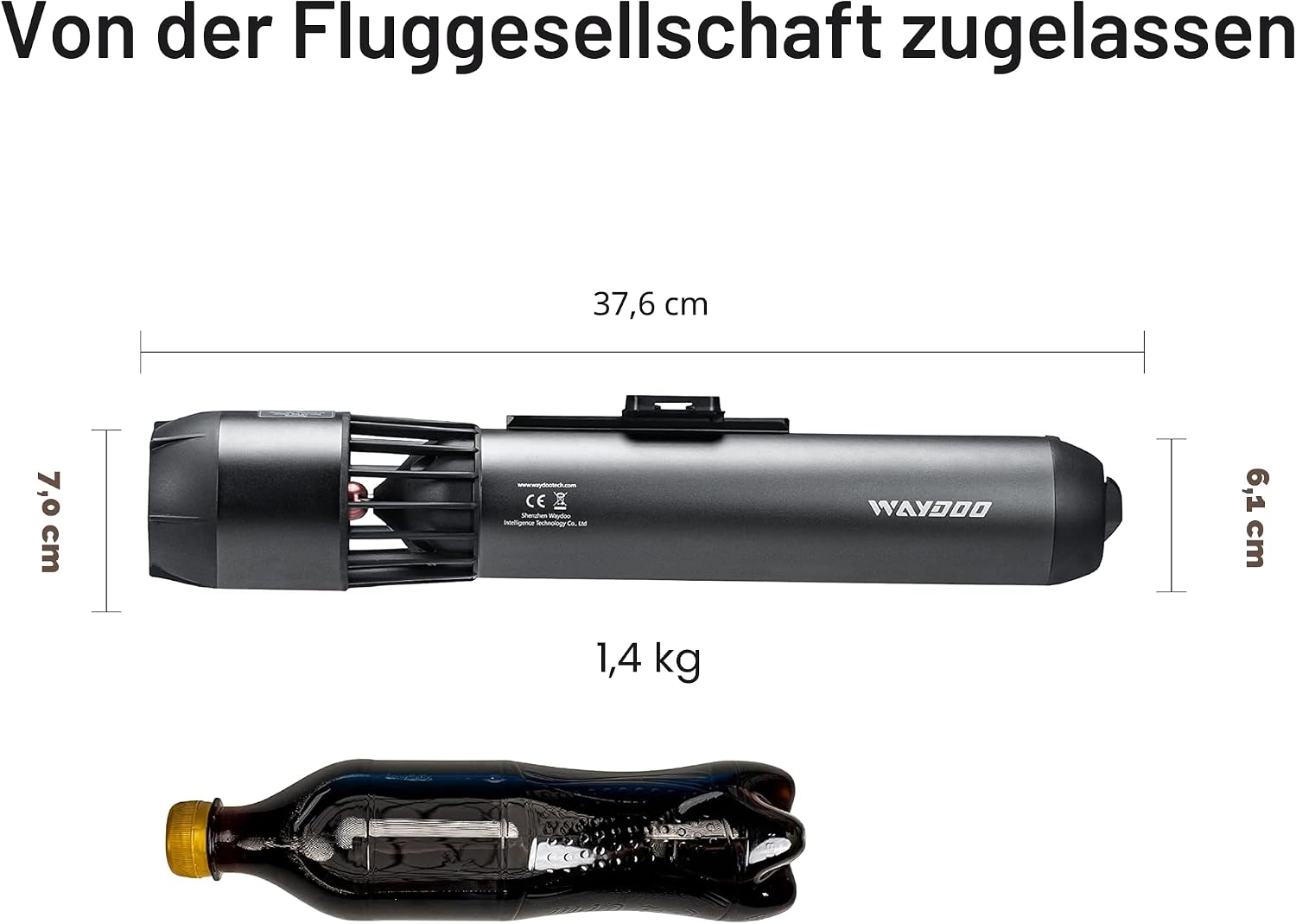 Unterwasser-Scooter mit Daumensteuerung kompakt tragbar für Tauchen Schnorcheln SUP Board Subnado Grau Rot