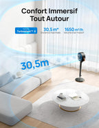 Standventilator PolyFan 513S oszillierend 25 dB 120°+105° Oszillation Fernbedienung 8 Geschwindigkeiten 6 Modi 1650 m³/h Luftleistung