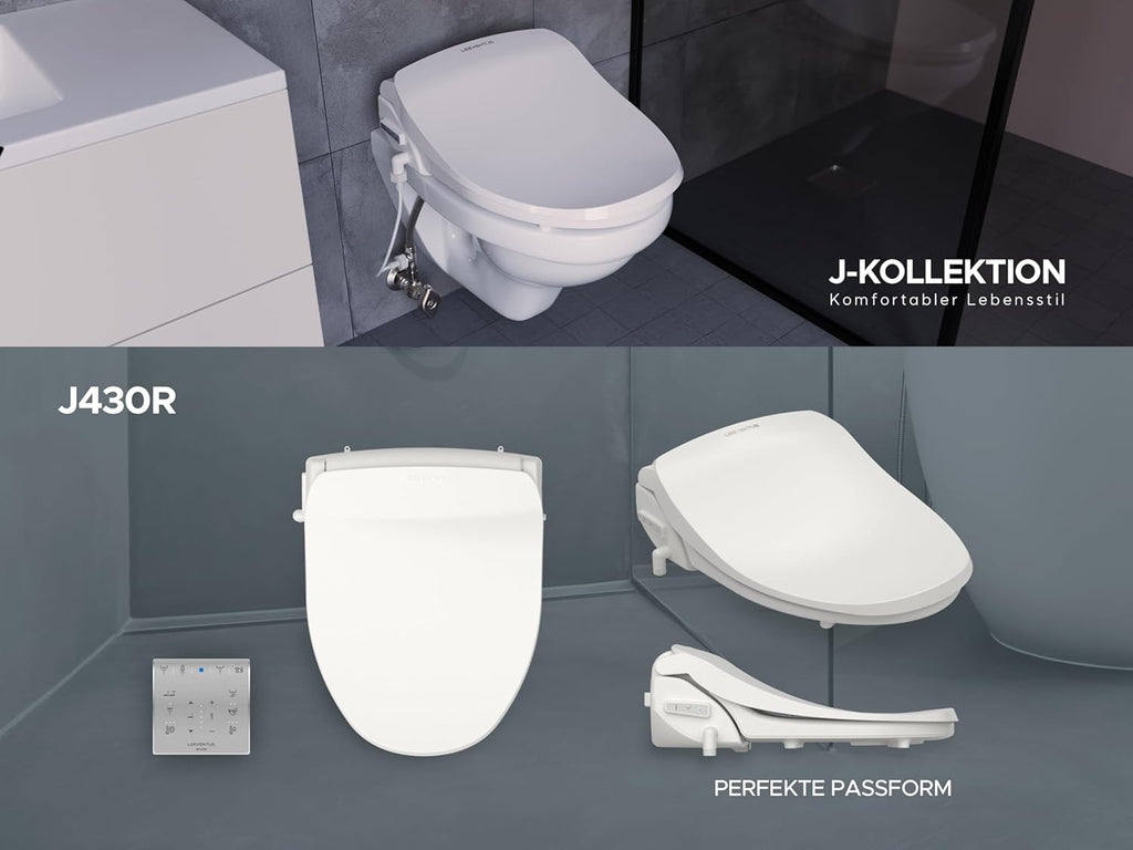 Bidet-Toilettensitz J430R mit Fernbedienung Selbstleerendem Wassertank und Energiesparfunktion