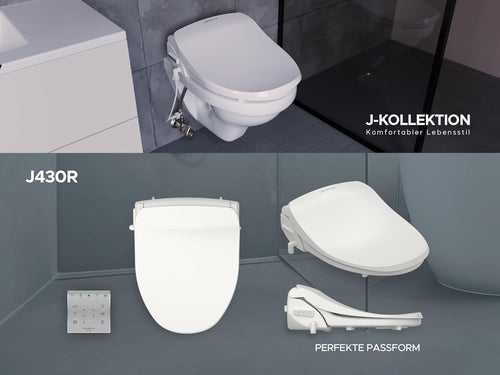 Bidet-Toilettensitz J430R mit Fernbedienung Selbstleerendem Wassertank und Energiesparfunktion