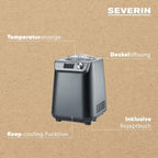 Kompakt Eismaschine & Joghurtbereiter EZ 7407 mit Kompressor 1,2 L 2-in-1 Eis Sorbet Frozen Joghurt inkl Zubehör