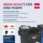 Poolpumpe mit Vorfilter SPP 600 FT 13000 l/h Fördermenge für Pools bis 40 m³ 600 W selbstansaugend mit Timer