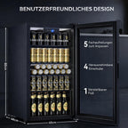 Getränkekühlschrank 86L YC-86 Kompakt freistehend 4 verstellbare Ablagen digitale Temperaturregelung frostfrei 48x45x80 cm